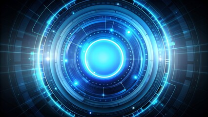 Fototapeta premium Futuristic Abstract Blue Circular Technology Interface, Abstract, Futuristic, Tech, Interface