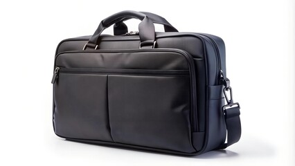 Classic Black Nylon Laptop Bag with Multiple Compartments  Generative AI