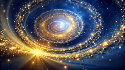 Celestial Golden Spiral: A Cosmic Dance of Light and Stardust  AI Generated