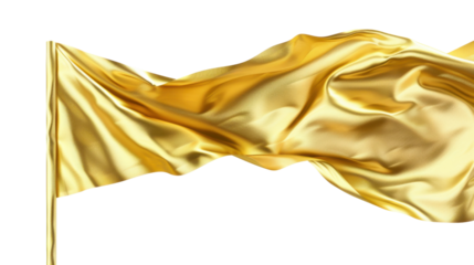 Gold party flag on transparent background