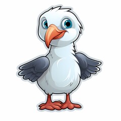 Obraz premium A detailed and vibrant illustration of a seagull, capturing its elegant and coastal features.