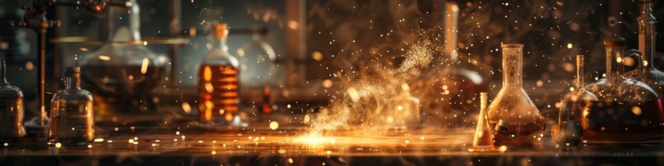 Alchemy Creative Photography of Sparks Igniting in an Alchemical Laboratory