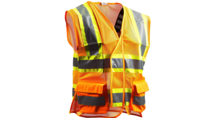 Safety vest safeguard on transparent background