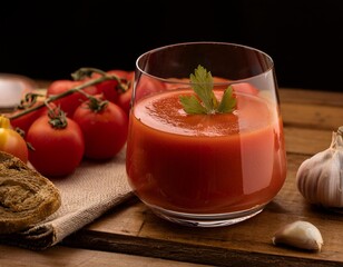 delicioso vaso de gazpacho