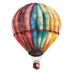 Fototapeta premium watercolor painting of air balloon isolated on transparent background