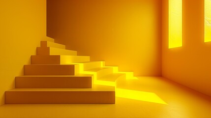 Sunlit abstract staircase - generative ai