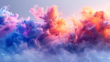 Fototapeta premium Colorful abstract smoke swirls - generative ai