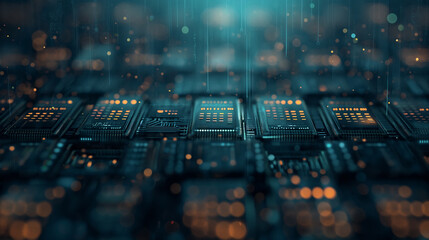 Obraz premium A computer chip is shown in a close up
