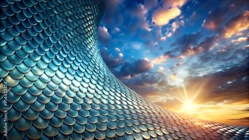 Poster shimmering scales against a vortex of dreams generative ai