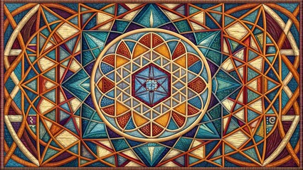 Abstract Tapestry of Intertwined Geometric Shapes  Generative AI