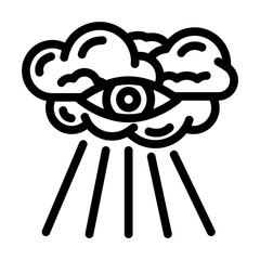 god unsolved mystery line icon vector. god unsolved mystery sign. isolated contour symbol black illustration
