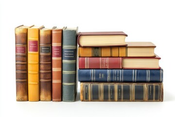 Naklejka premium Books Collection on Isolated white background created with generative ai