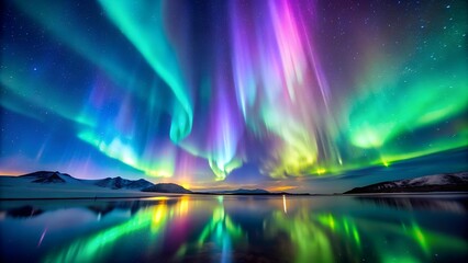 A Symphony of Aurora Borealis: A Celestial Dance of Light and Color  Generative AI