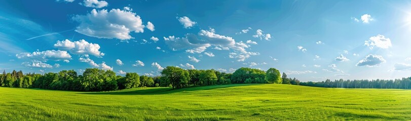 Green Field Under a Blue Sky