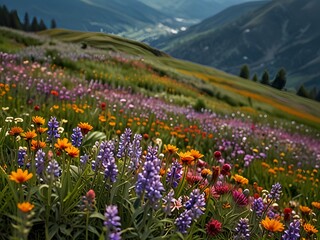 Fototapeta premium flowers in the mountains