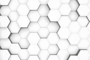 Naklejka premium White Hexagonal Background. Luxury White Pattern. 3D Futuristic abstract honeycomb mosaic white background. geometric mesh cell texture. modern futuristic wallpaper. 