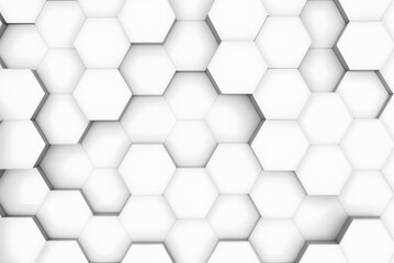 White Hexagonal Background. Luxury White Pattern. 3D Futuristic abstract honeycomb mosaic white background. geometric mesh cell texture. modern futuristic wallpaper.
