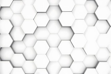 Naklejka premium White Hexagonal Background. Luxury White Pattern. 3D Futuristic abstract honeycomb mosaic white background. geometric mesh cell texture. modern futuristic wallpaper. 