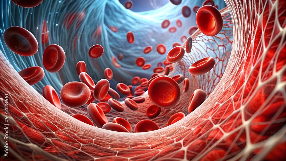 Poster crimson current: a microscopic journey through the vascular network generative ai