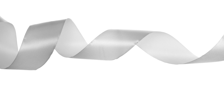  White ribbon flying isolated on white backgroun