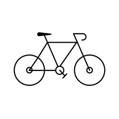 Bicycle black and white flat vector icon design with editable stroke. Bicycle symbol