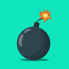 Bomb flat vector illustration isolated on white background