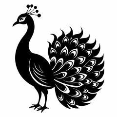 Peacock Black silhouette