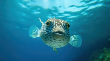 Obraz premium Curious Pufferfish