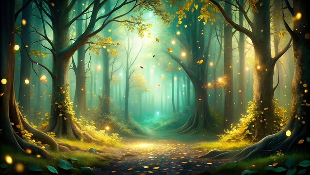 Whispering Willows: A Symphony of Emerald and Gold  Generative AI