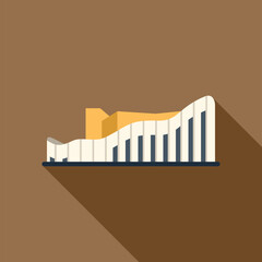 Modern building facade resembling piano keys, showcasing architectural design and creativity