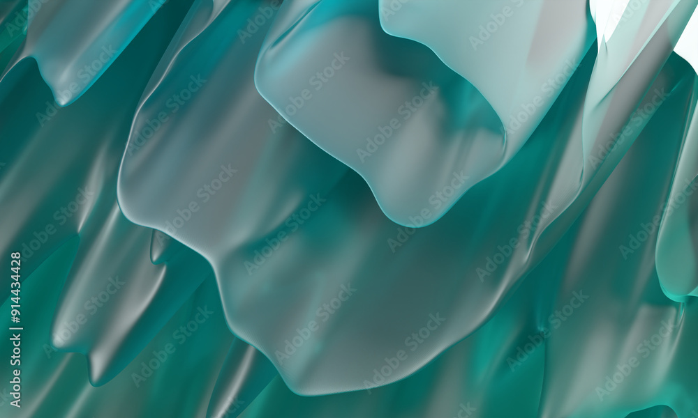 Poster elegant blue fluid forms on abstract background: high-resolution design with flowing details