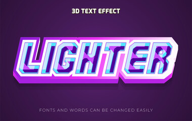 Lighter 3d editable text effect style