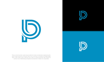 Initials P logo design. Initial Letter Logo. Innovative high tech logo template.	