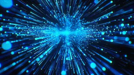 Fototapeta premium Animation of several blue shiny light lines