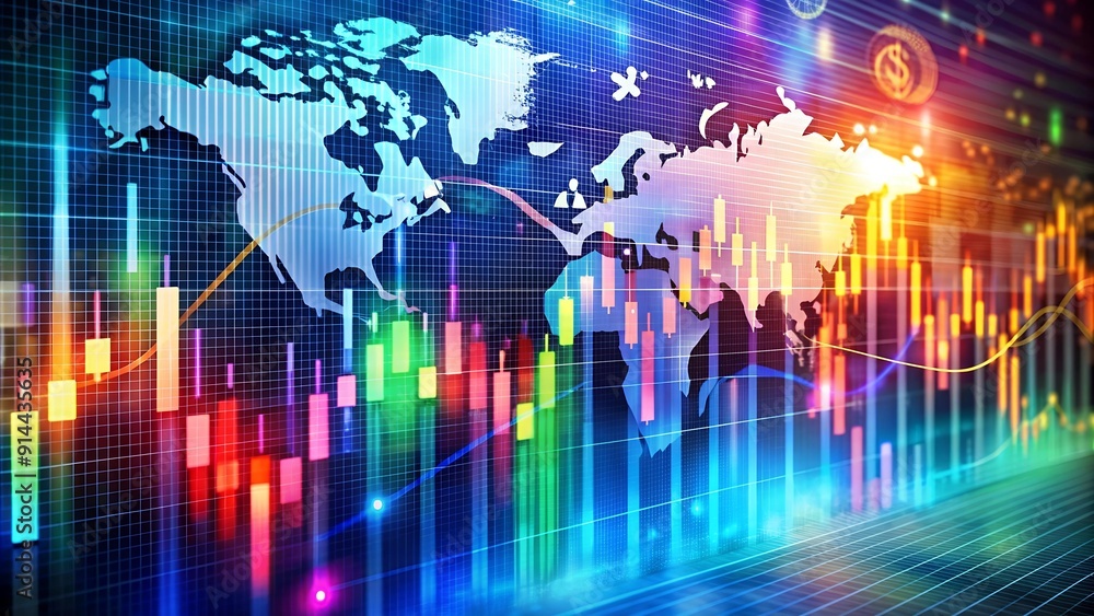 Poster abstract currency exchange: a symphony of data and movement generative ai