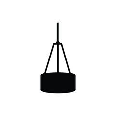 Chandelier, black vector icon, in isolated white background