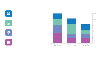 Responsive vertical bar chart illustrating data visualization techniques for design and slide presentations.