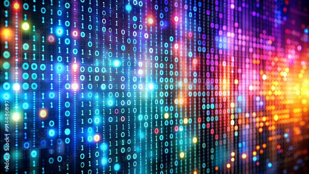 Poster binary bloom: an abstract tapestry of digital connectivity ai generated