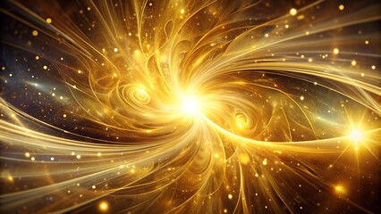Fototapeta premium Celestial Tapestry: A Symphony of Golden Light Generative AI