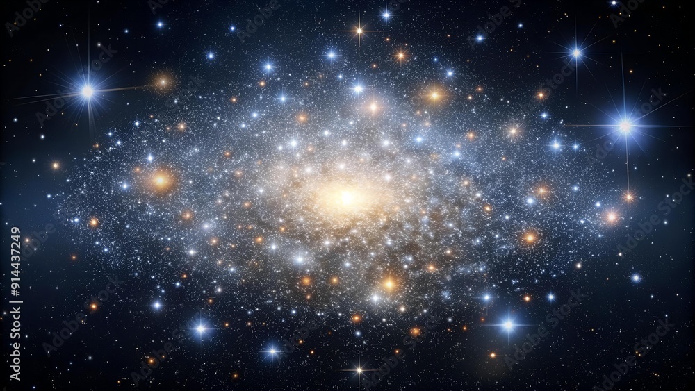 Poster cosmic tapestry: a dwarf galaxy's gentle glow generative ai