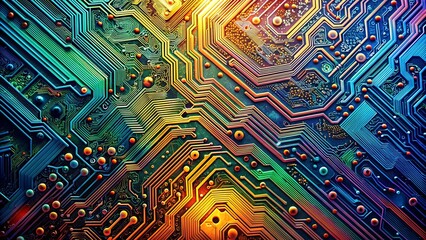 Abstract Circuitry: A Symphony of Copper and Green  Generative AI