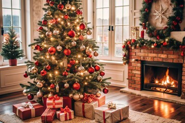 Christmas tree with fireplace
