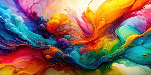Obraz premium Vibrant and abstract alcohol ink art with swirling colors and fluid movements, alcohol ink, abstract, vibrant, colorful