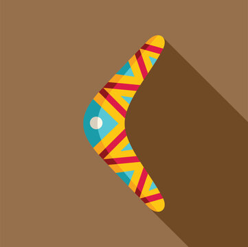 recommend clip art: Australian boomerang with traditional ornament is lying on brown background