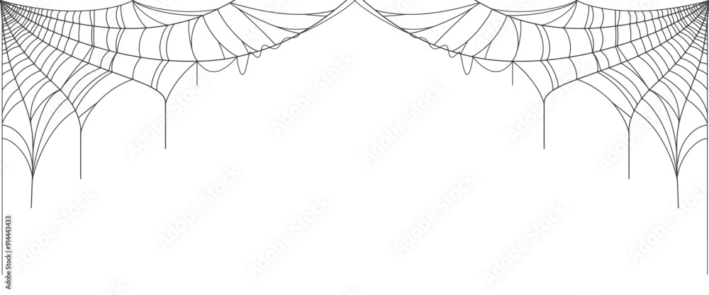 Canvas Prints halloween horizontal frame black cobweb on transparent background ilustration vector. halloween conc