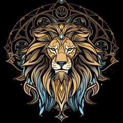Obraz premium Lion art nouveau illustration