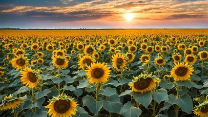 Obraz premium Sunflower Field Beauty Under the Sun