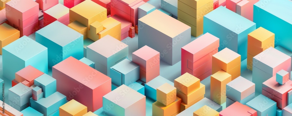 Poster abstract background with colorful blocks.