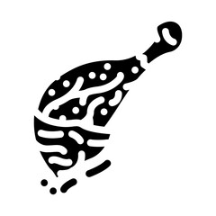 hot chicken fried glyph icon vector. hot chicken fried sign. isolated symbol illustration