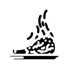 unhealthy chicken fried glyph icon vector. unhealthy chicken fried sign. isolated symbol illustration